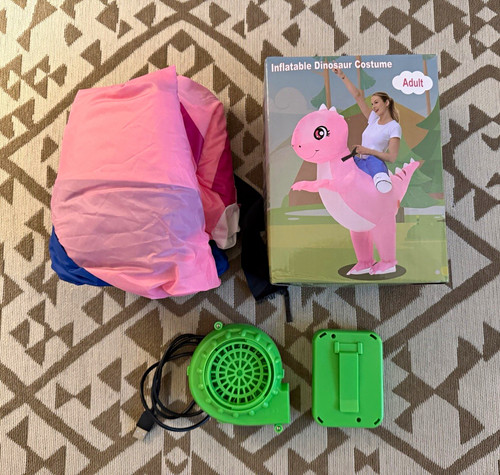 Adult pink inflatable dinosaur - adult,