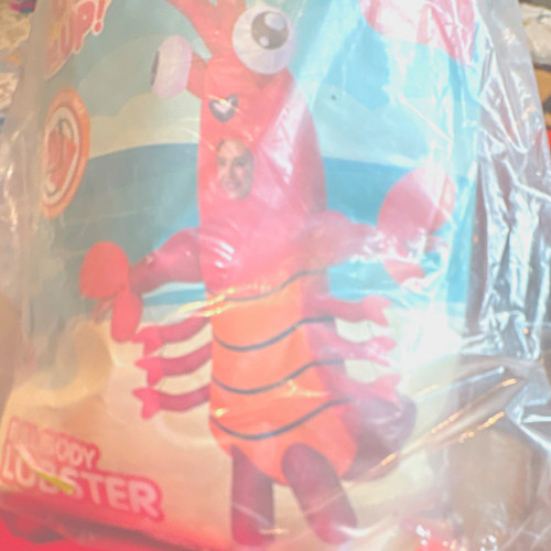 Red inflatable lobster - red,